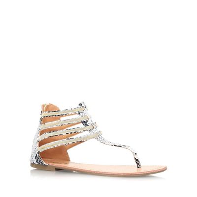 Miss KG Beige 'Dixie' flat toe post strappy sandal